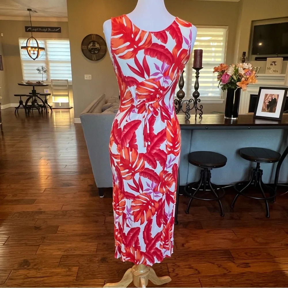 Vintage 90s R&K Originals Women’s 10 Floral Maxi Dress Gauze Stretch Fits 6 8 S - Picture 5 of 14